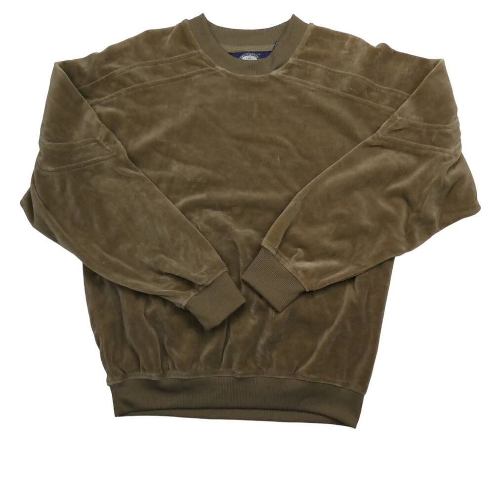 vintage velour Knightsbridge sweatshirt sweater, size: large, brown